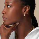 Round Wave Chunky Hoop Earrings - Gold