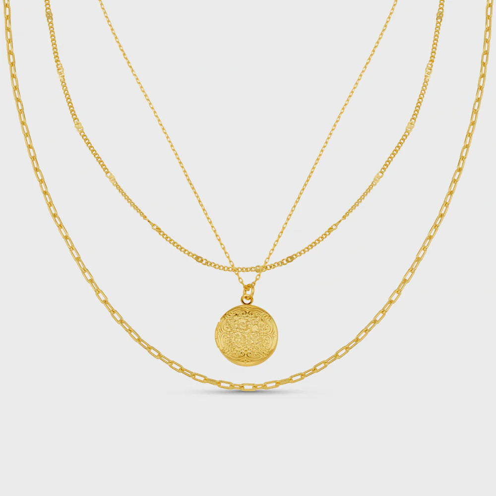 3-Row Locket Necklace – Indian Summer London