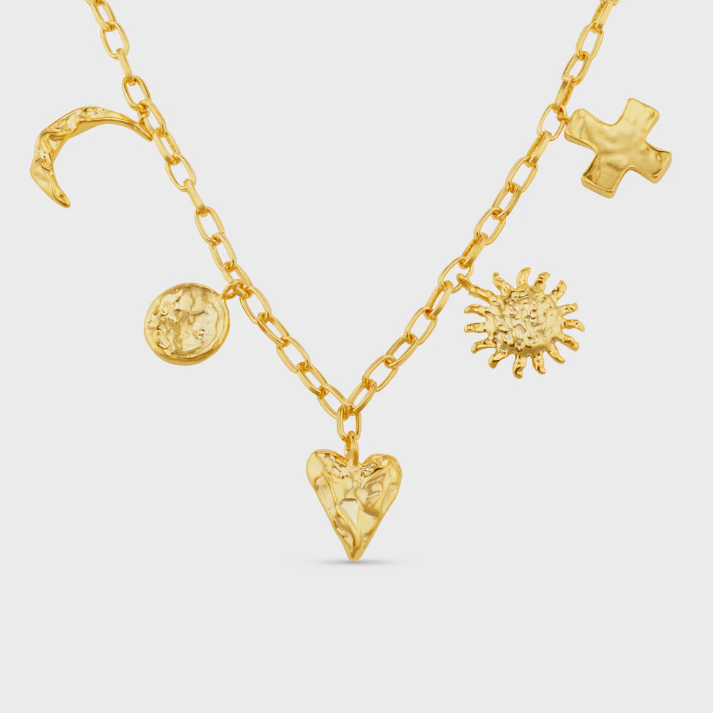 Statement Molten Charm Necklace