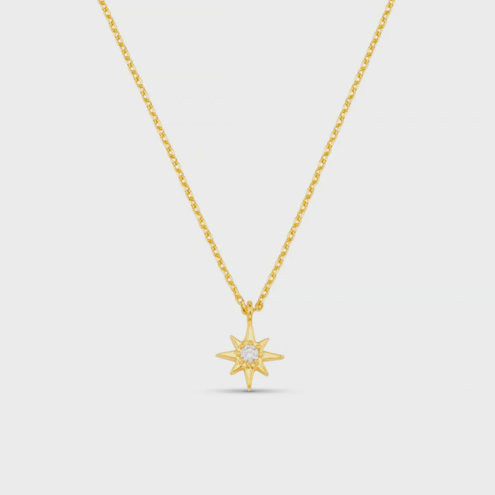 Crystal Starburst Charm Necklace Gift Box