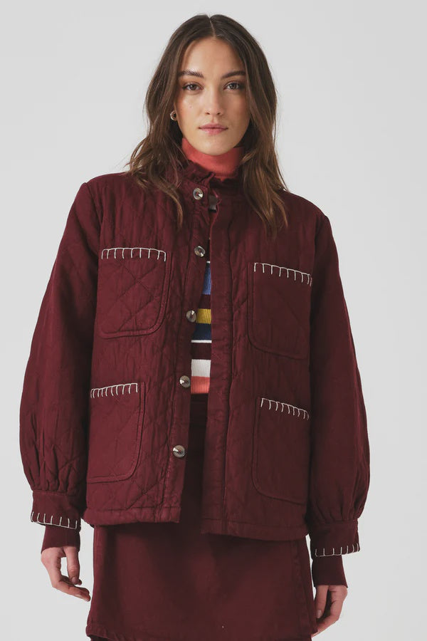 Quilted Pablo Jacket in Mulberry
