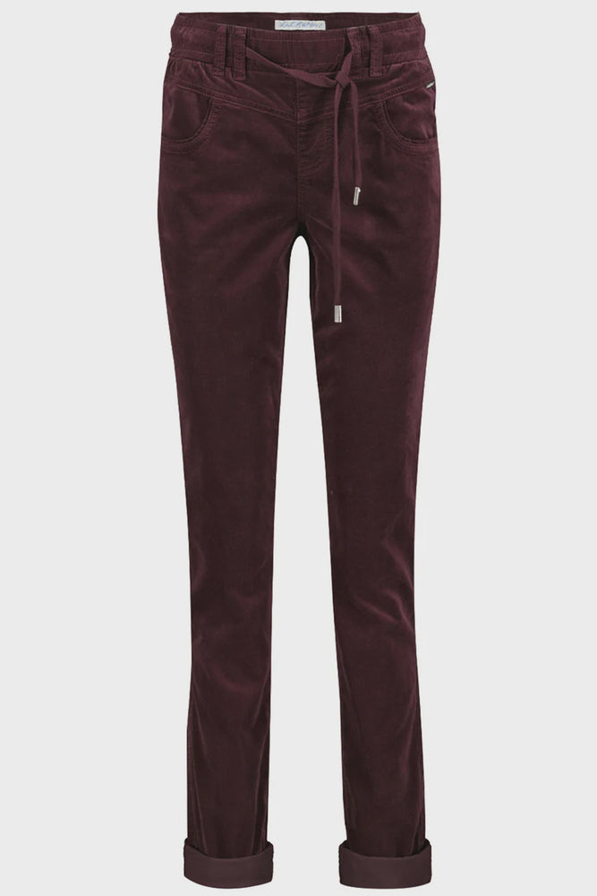 Tessy Velvet Trousers Burgundy