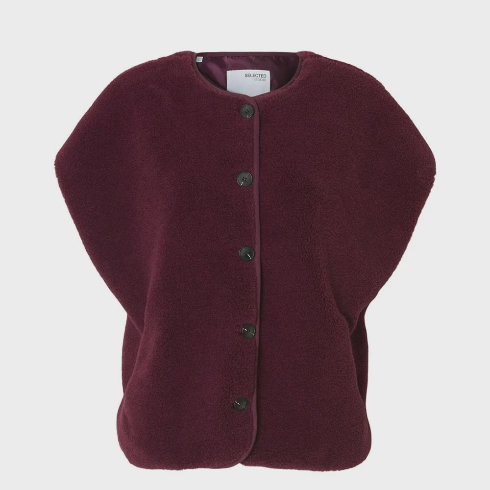 Smilla Short Teddy Vest- Fig