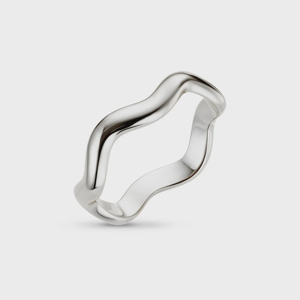 Polished Wave Ring - Silver