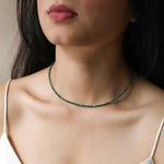 Tiny Green Malachite Beaded Necklace