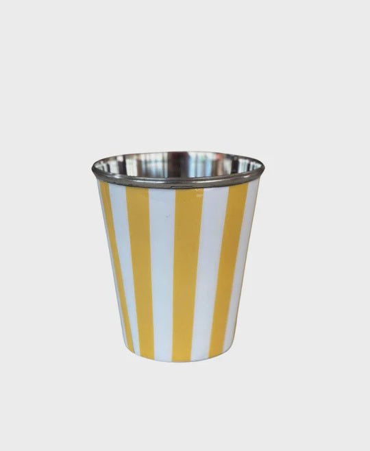 Yellow Stainless Steel Striped Tumbler