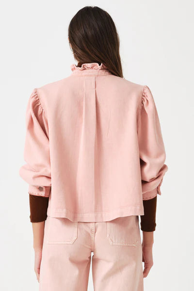 Ziggy Cropped Jacket in Peony Pink