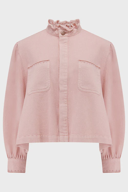 Ziggy Cropped Jacket in Peony Pink