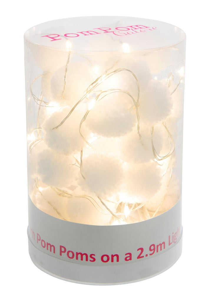 Pom Pom Light Garland- White
