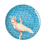 Melamine Side Plate with Vintage Bird Blue Print