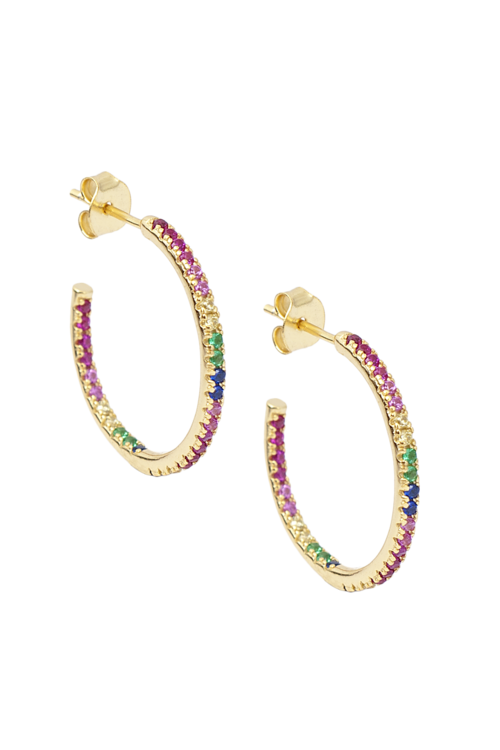 Large Rainbow Zircon Hoops