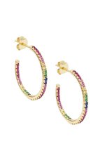 Large Rainbow Zircon Hoops