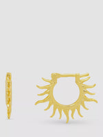 Sun Huggie Hoop Earrings - Gold Plated