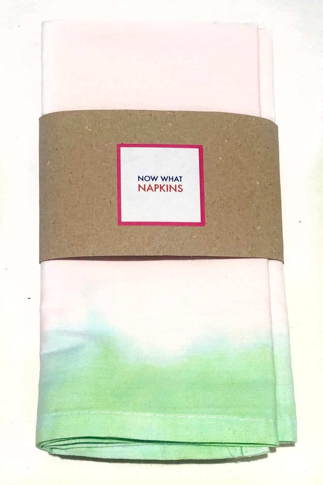 Set of Four Napkins - Green Dip Dye