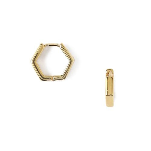 Orelia Hex Huggie Hoops