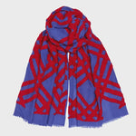 Mexican Stripe Pashmina-Blue/Red
