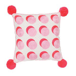 Letterpop Spots Embroidered Cushion-Pink