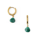 Malachite Teardrop Huggie Hoops