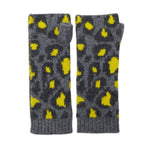 Cashmere Leopard Wrist Warmer - Grey/Yellow