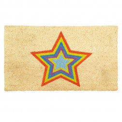 Multi Stripe Star Door Mat