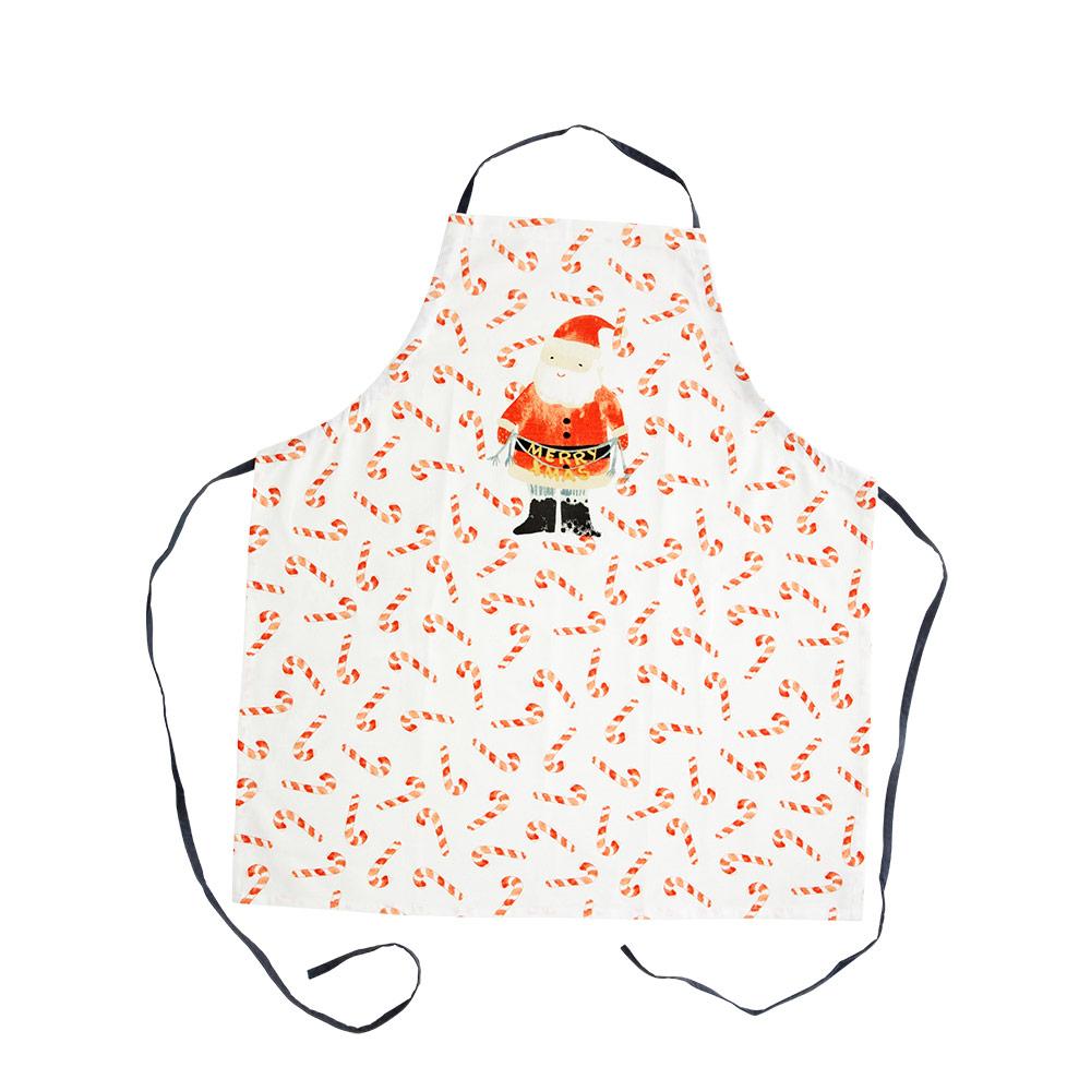 Cotton Apron with Santa Print