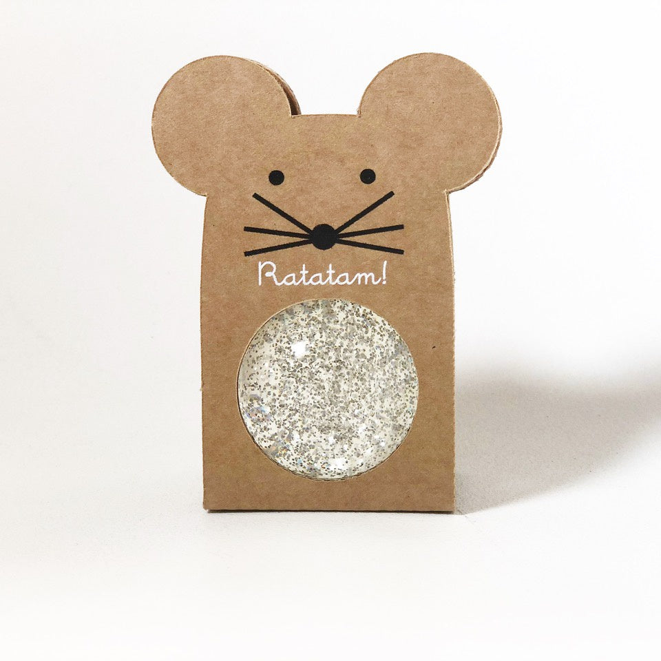 Small Glitter Bouncy Ball - Mouse : Silver