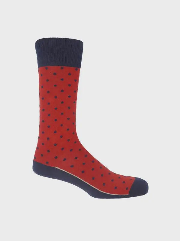 Men's Socks-Polka Red