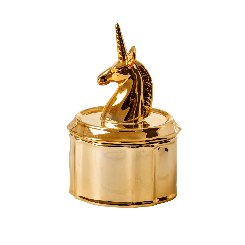 Porcelain  Unicorn Jewellery Box- Gold