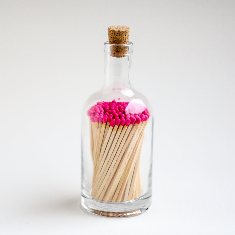 Pink Neon Matches in a Jar
