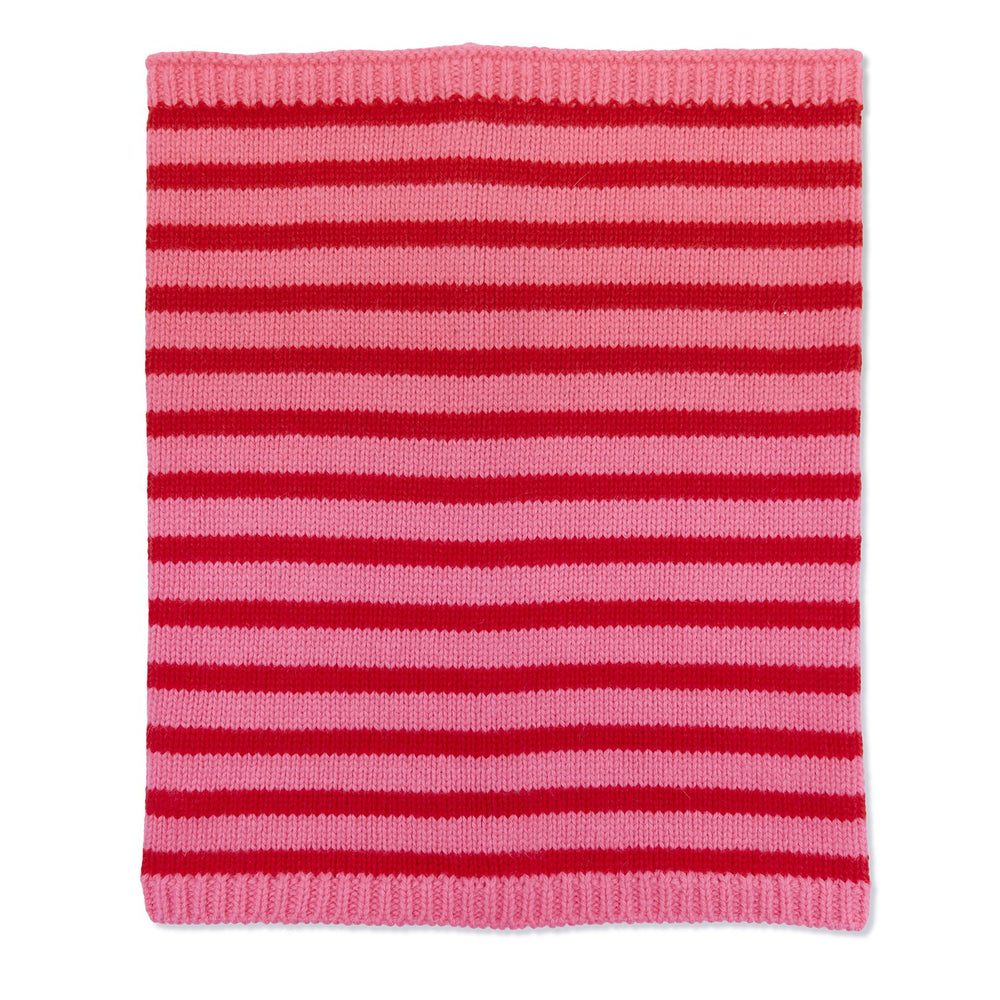 Cashmere Striped Snood-Pink/Red