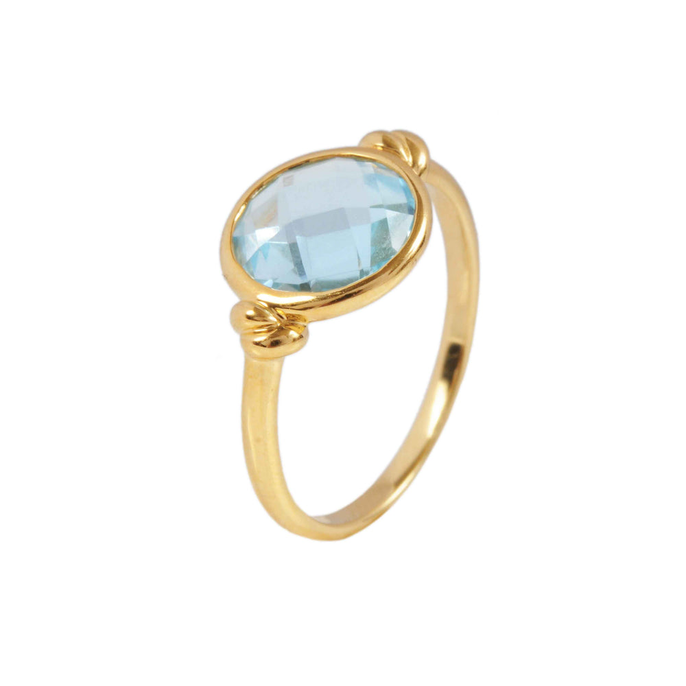 Knot Ring with Blue Topaz