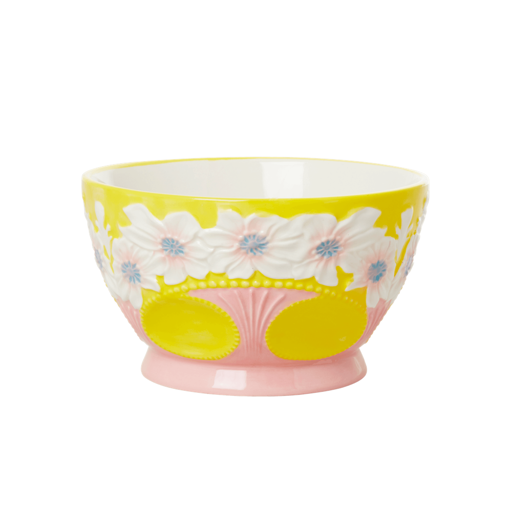 Ceramic Bowl Yellow Floral