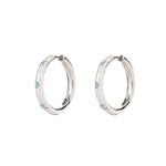 Silver Large Blue Topaz Cosma Hoops