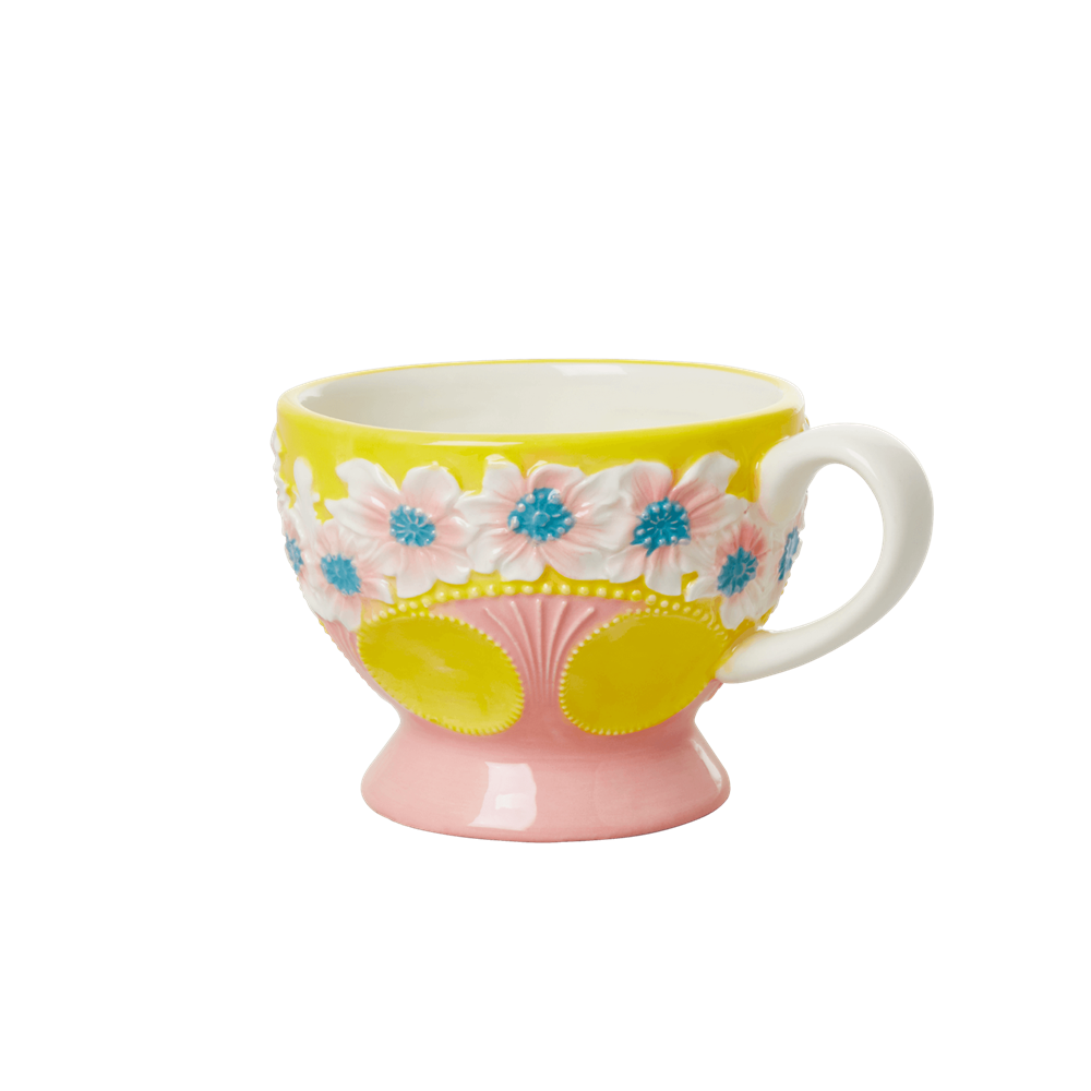 Ceramic Mug-Yellow Floral