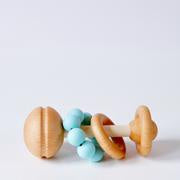 Mint Green Wooden and Silicone Rattle