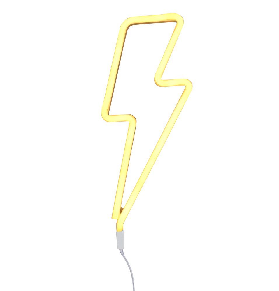 Neon Yellow Lightning Bolt Light