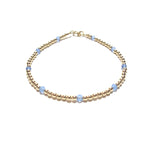 Gold Beads & Dotted Chalcedony