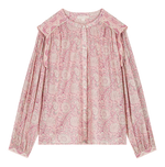 Jane Shirt- Pink Daisy Garden