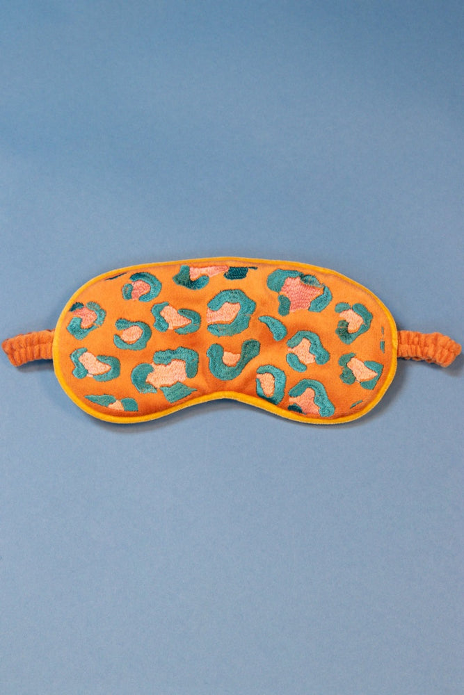 Velvet Eye Mask Coral Leopard