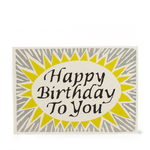 Card Happy Birthday To You Grey, Black and Yellow