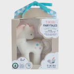 Cotton Candy Unicorn Organic Baby Teether and Rattle in Giftbox