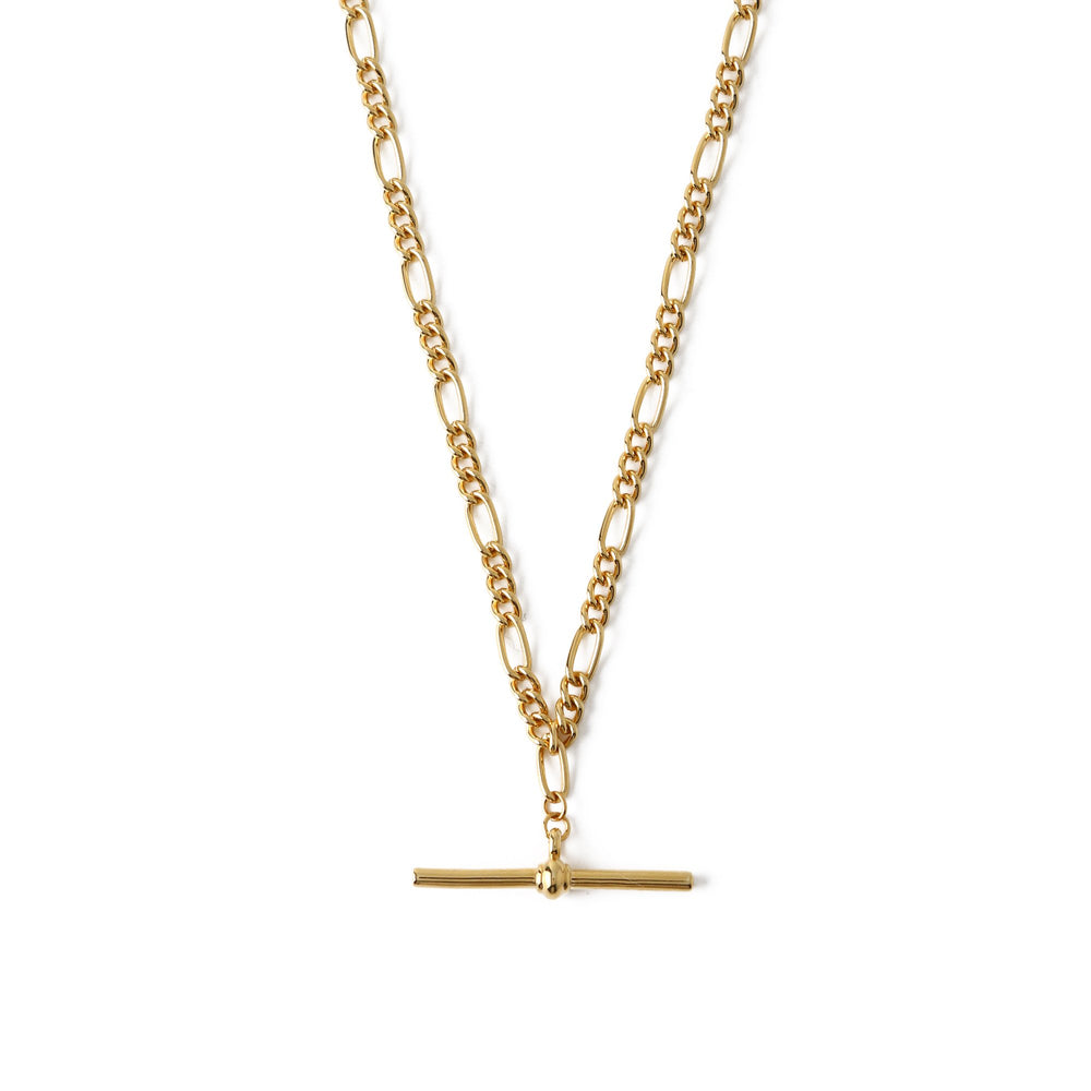 T-Bar Short Necklace-Gold