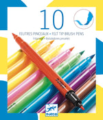 10 Felt Tip Brush Pens -Pop Colours