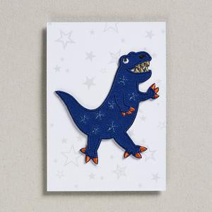 Iron On Patch-Blue  Dinosaur