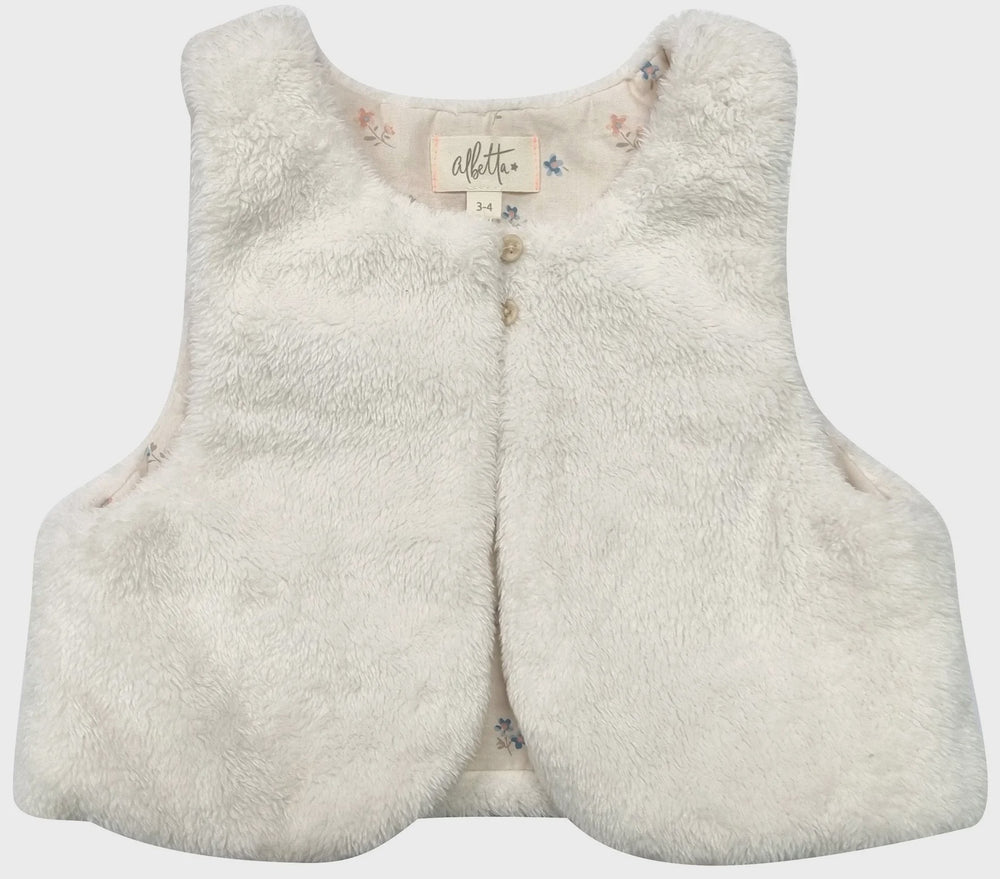 Off White Recycled Fur Gilet