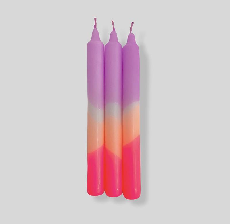 Dip Dye Neon Candles- Plum Mousse