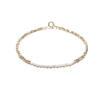 Gold Beads & White Agate Bracelet