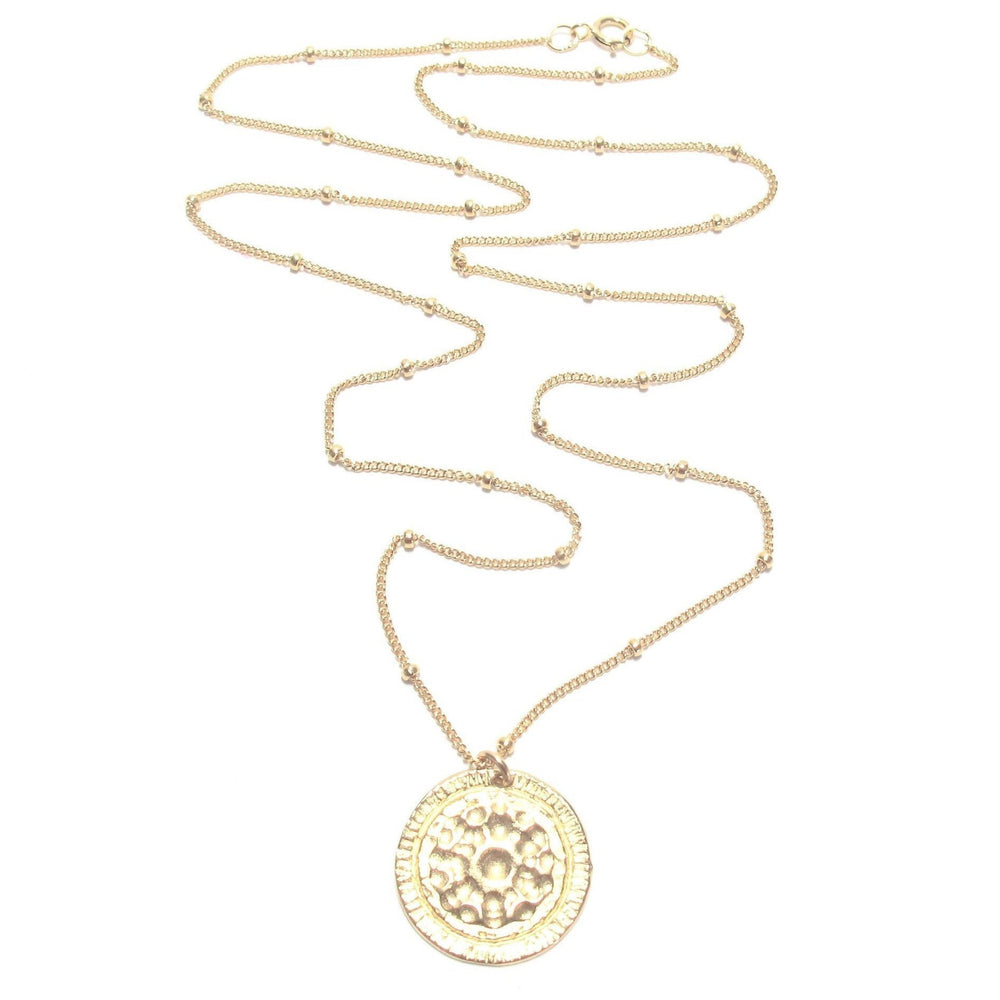 Satellite Chain with Hammered Disc Necklace