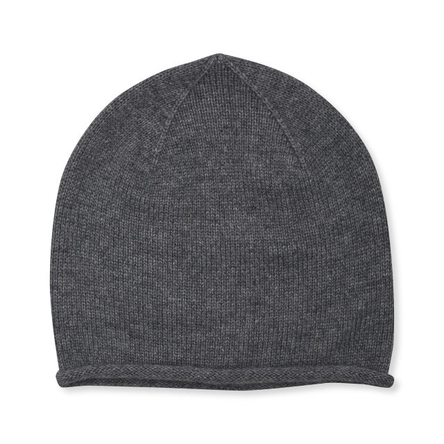 Cashmere Plain Knit Hat- Grey