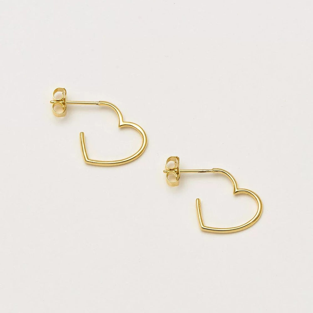 Open Heart Hoops - Gold Plated